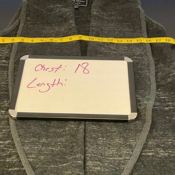 Lucky Brand Open Front Vest Gray Heathered Longline Cardigan Wrap Size XS/S NWT - Picture 10 of 11